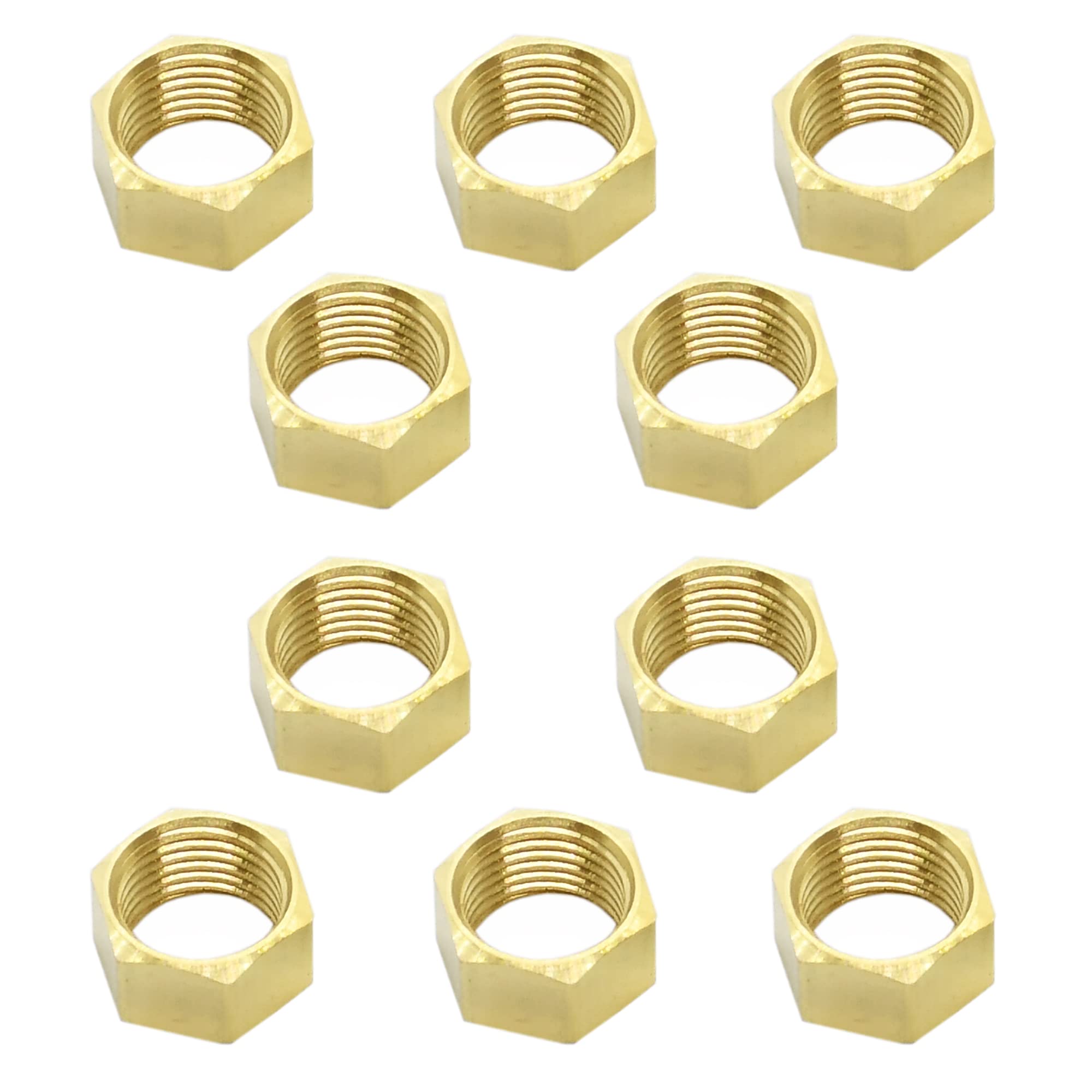 Amazon.co.jp: 10個 ソリッド真鍮六角ナット 1/8インチ NPTメスねじ